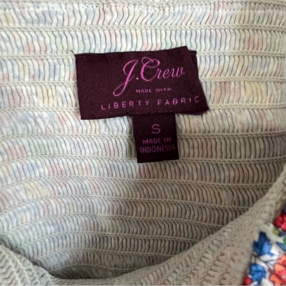 J.Crew Liberty Fabric Smocked Floral Richmond Top Size Small - Picture 6 of 8